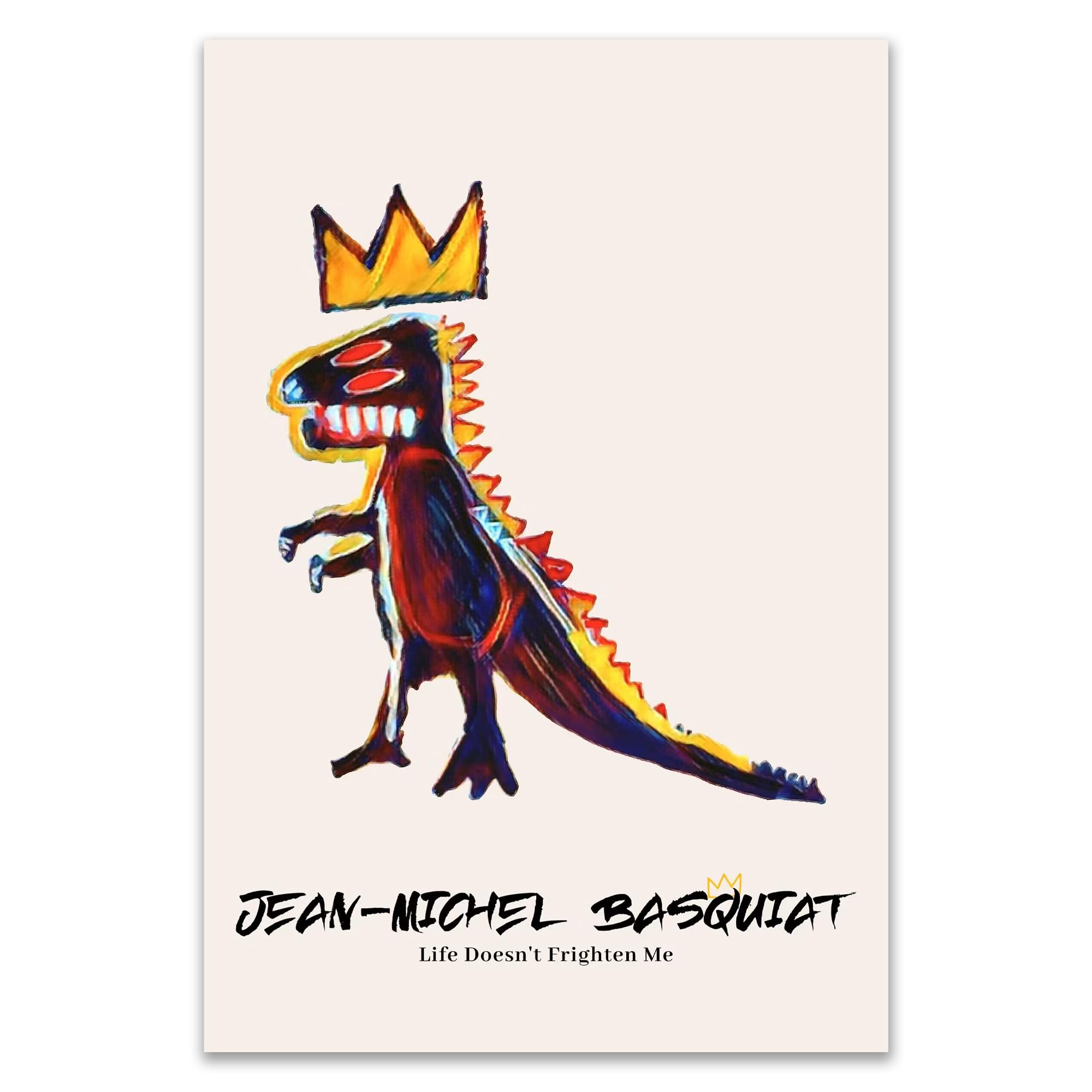JEAN-MICHEL BASQUIAT's Dinosaur バスキア Jean-Michel Basquiat Crown Dinosaur Art Print – GawsyGallery